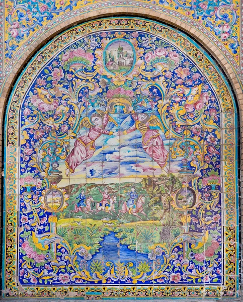 Traditional Persian tiled wall with colorful patterns of the royal Golestan Palace, Iran. UNESCO World Heritage site