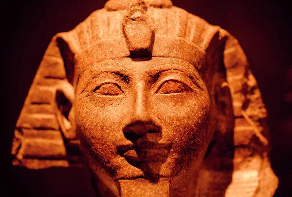 15th century BC stone sculpture of pharaoh saved in Egyptian Museum