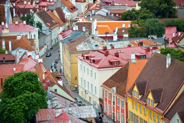 Aerial street view in old Tallinn.