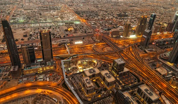 Aerial vief of Sheikh Zayed Road  in Dubai