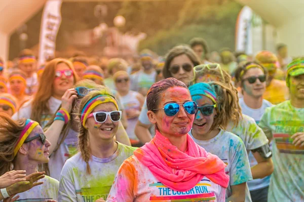 PRAGUE, CZECH REPUBLIC - MAY 30: People attend the Color Run on May 30, 2015 in Prague, Czech rep. The Color Run is a worldwide hosted fun race with about 12000 competitors in Prague.