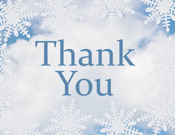 White Snowflake Background with Thank You Message