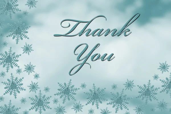 Blue Snowflake Background with Thank You Message