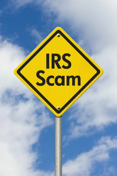 Yellow Warning IRS Scam Highway Road Sign