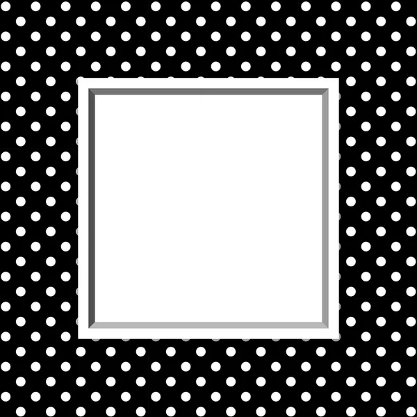 Black and White Polka Dot Background with Frame