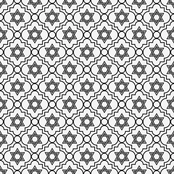 Black and White Star of David Repeat Pattern Background