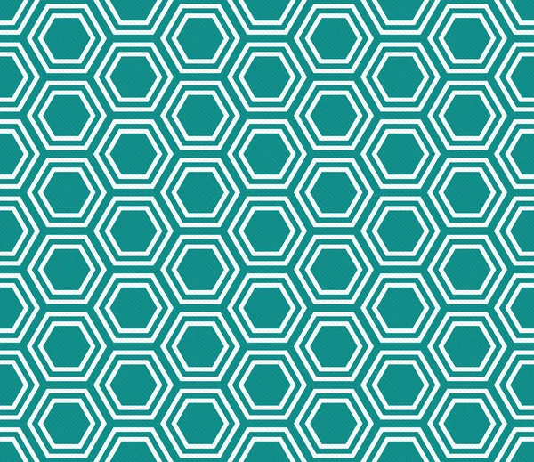 Teal and White Hexagon Tiles Pattern Repeat Background