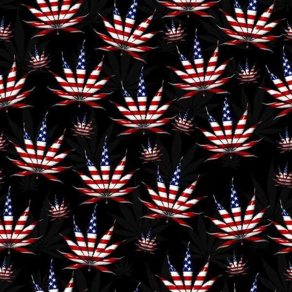 Marijuana in the USA Leaf Pattern Repeat Background