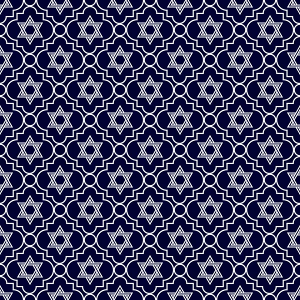 Navy Blue and White Star of David Repeat Pattern Background