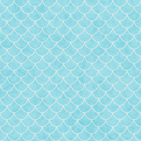 Teal and White Shell Tiles Pattern Repeat Background