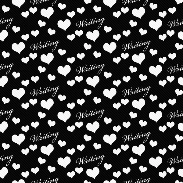 Black and White I Love Writing Tile Pattern Repeat Background