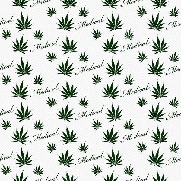 Green and White Medical Marijuana Tile Pattern Repeat Background