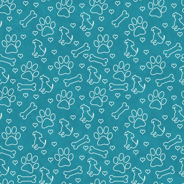 Teal and White Doggy Tile Pattern Repeat Background