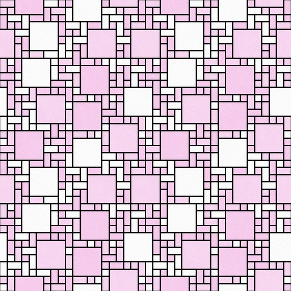 Pink, White and Black Square Mosaic Abstract Geometric Design Ti