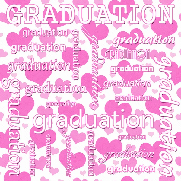 Graduation Design with Pink and White Hearts Tile Pattern Repeat