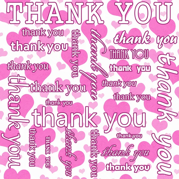 Thank You Design with Pink and White Hearts Tile Pattern Repeat