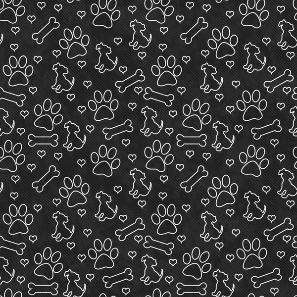 Black and White Doggy Tile Pattern Repeat Background