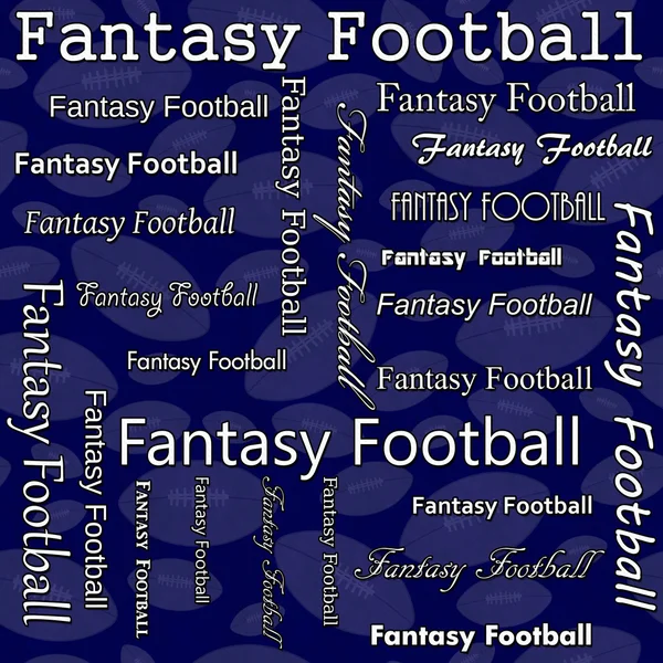 Fantasy Football Design with Blue and White Footballs Pattern Re