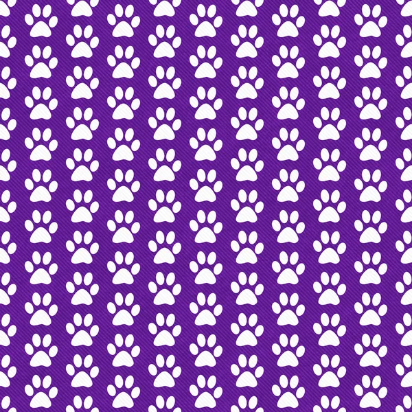 Purple and White Dog Paw Prints Tile Pattern Repeat Background