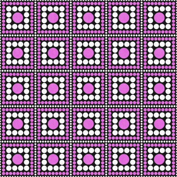 Pink, Black and White Polka Dot Square Abstract Design Tile Patt
