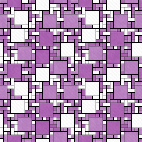 Pink, White and Black Square Mosaic Abstract Geometric Design Ti