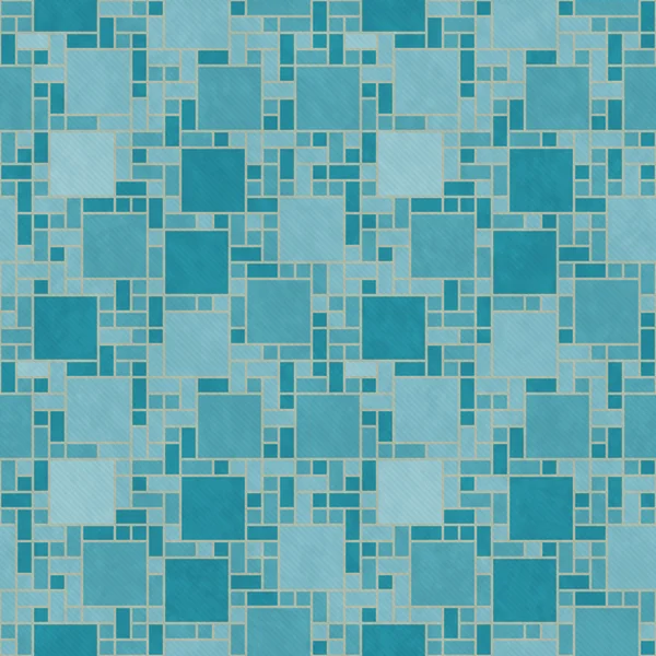 Teal and Yellow Square Mosaic Abstract Geometric Design Tile Pat