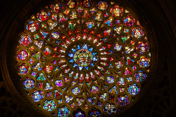 Rose Window Coat Arms Stained Glass Cathedral Toledo Spain