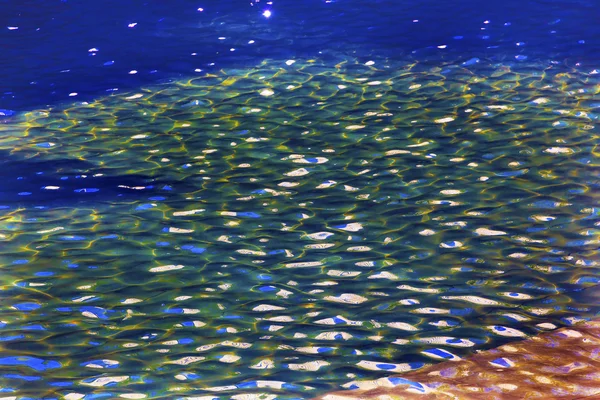 911 Memorial Pool Blue Yellow Green Reflection Patterns Abstract