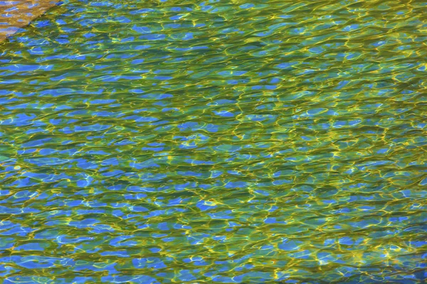911 Memorial Pool Blue Yellow Green Reflection Patterns Abstract