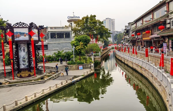 Canal Bridge Walking Street Lychee Bay Luwan Guangzhou Guangdong
