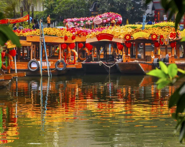 Flower Boats Lychee Bay Luwan Guangzhou Guangdong Province China