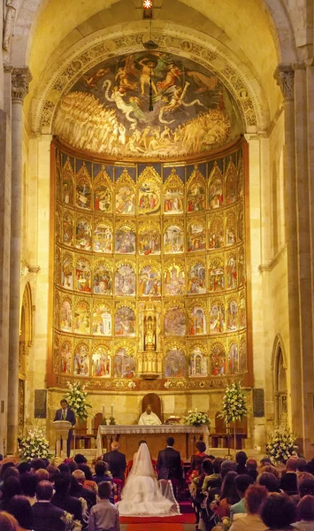 Marriage Groom Bride Ancient Apse House Old Salamanca Cathedral