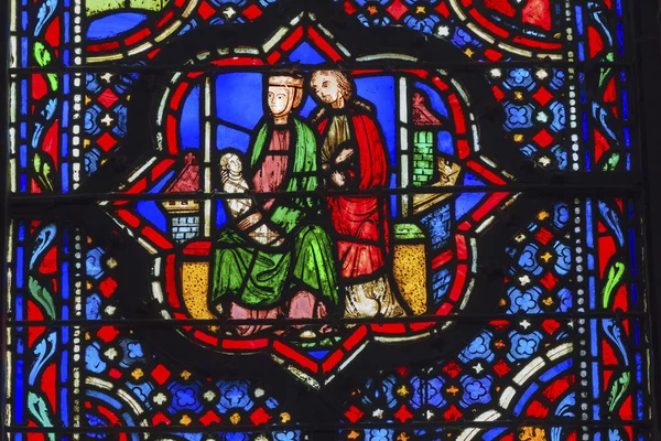 Jesus Mary Joseph Stained Glass Sainte Chapelle Paris France