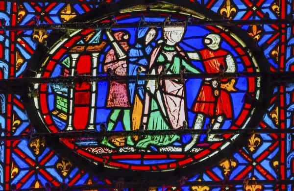 Knights Queen Stained Glass Sainte Chapelle Paris France