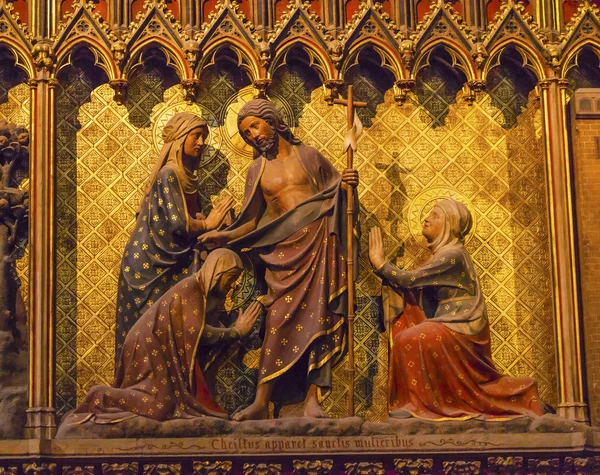 Women Praying Jesus Christ Wooden Panel Statues Notre Dame Cathe