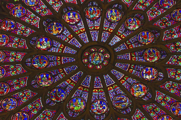 Rose Window Mary Jesus Stained Glass Notre Dame Paris France