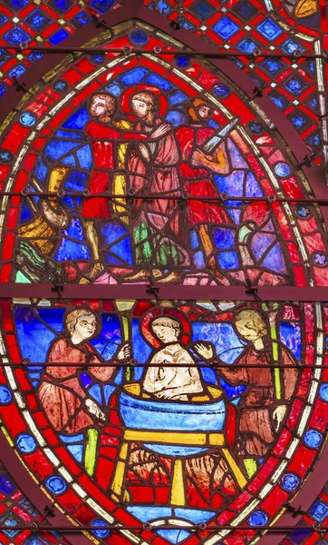 Saint John Boiling Oil Stained Glass Sainte Chapelle Paris Fran