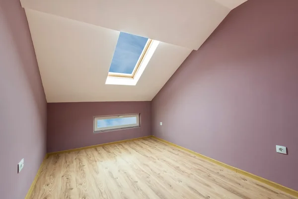 Empty purple room with windows and a door (includes clipping path)