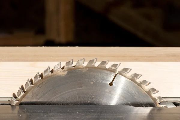 Close up for circular saw in carpenter\'s shop
