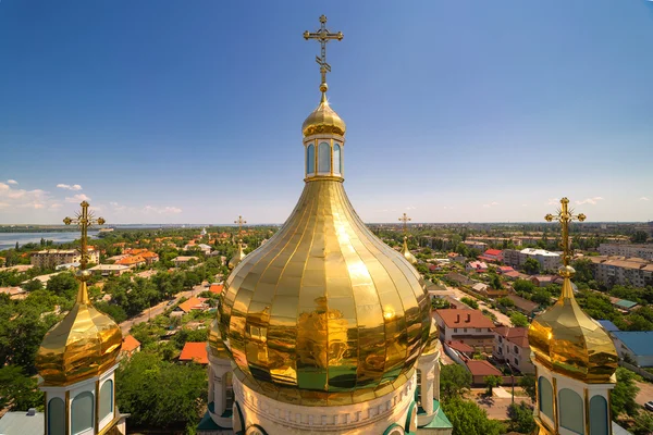 Dome of the Christian church with a bird\'s-eye view. St. Andrew\'s Church.
