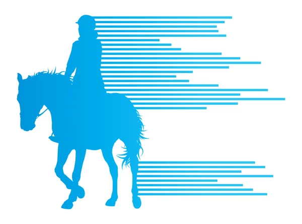 Horse riding equestrian sport with horse and rider vector backgr