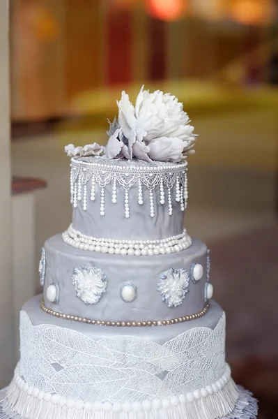 Delicious gray wedding cake
