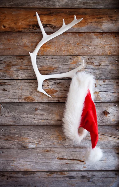 Santa hat on reindeer antler