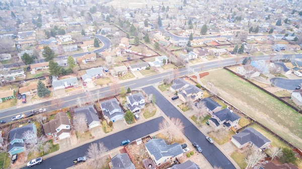 Aerial view of residential neighborhood