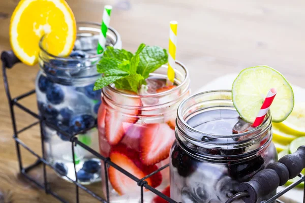 Infused water with fresh berries.