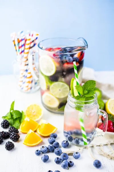 Infused water with fresh berries.