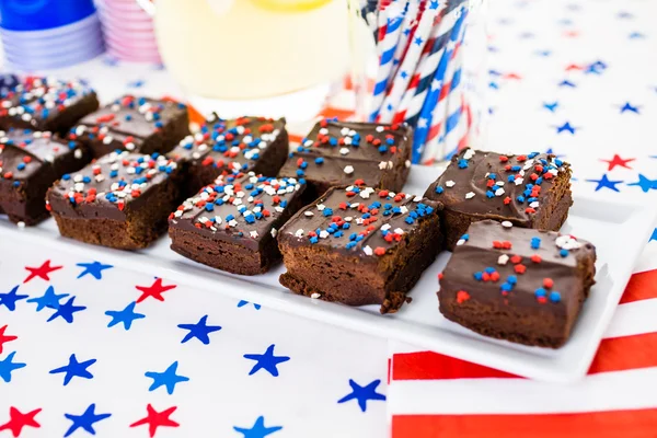 Desserts on the table for July 4th party.