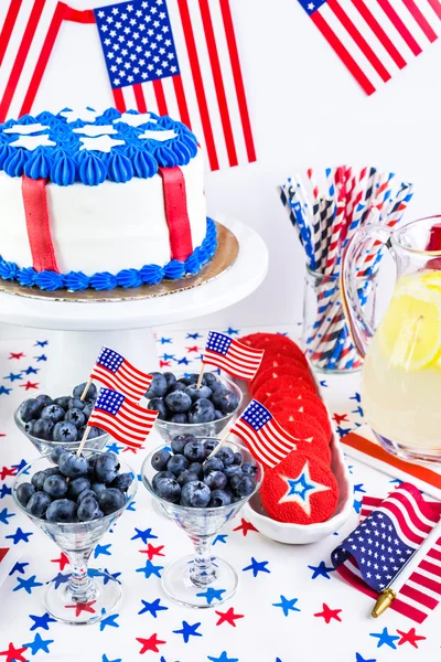 Desserts on the table for July 4th party.