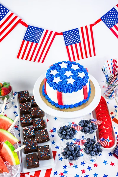 Desserts on the table for July 4th party.