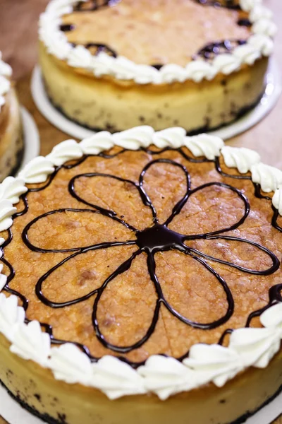 Cheesecakes prepared in the kitchen